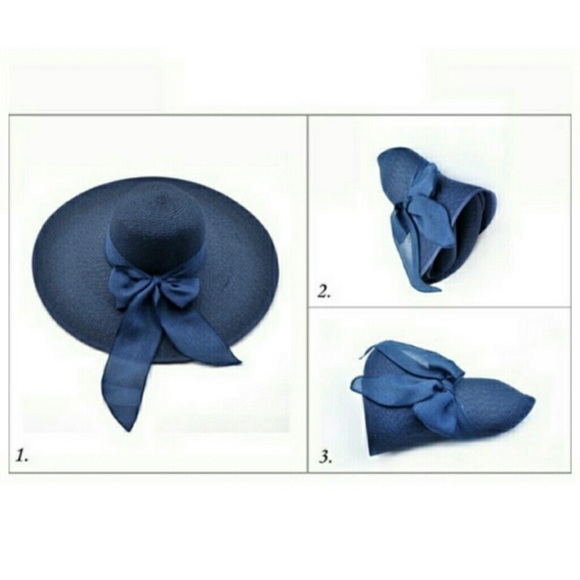 NEW-Soft Straw WideBrim Foldable BurlapBow Sun Hat - Picture 3 of 3